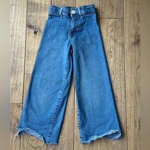 Zara Girls Wide Leg Frayed Hem Jeans size 6